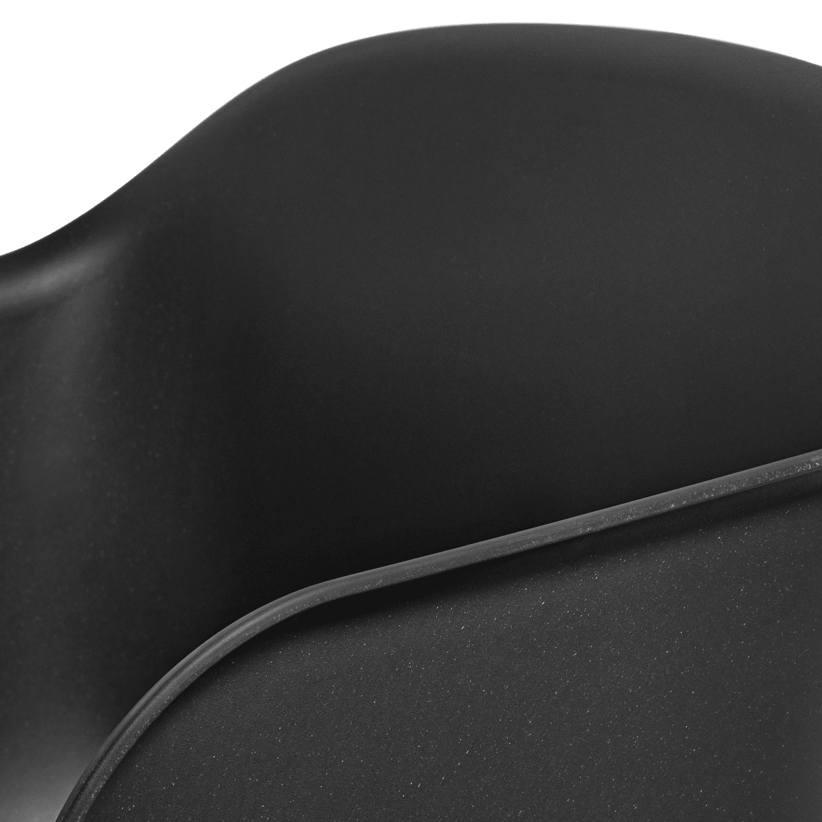 FIBER Black Swivel Chair with Armrests