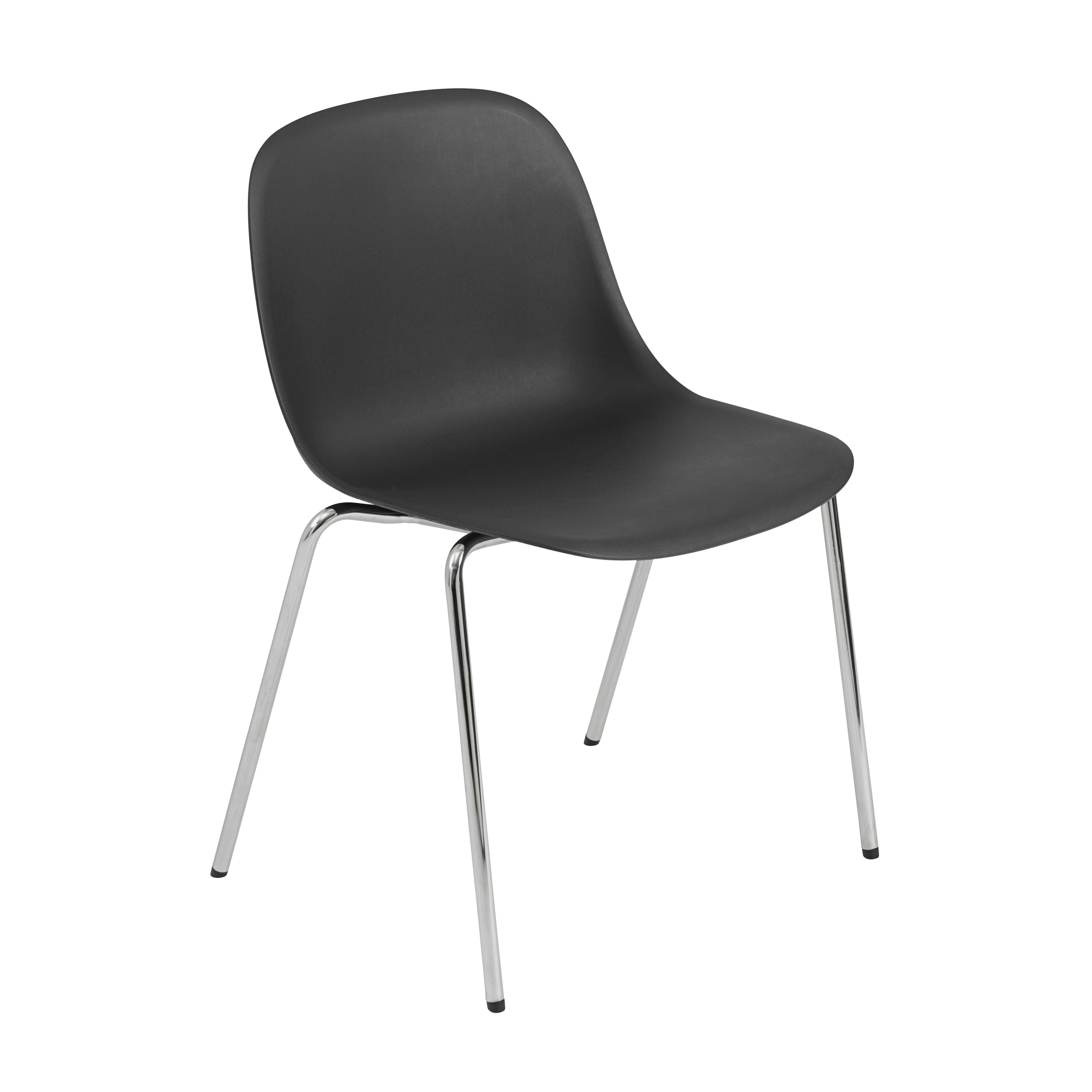 FIBER Chair in Black with Steel Base