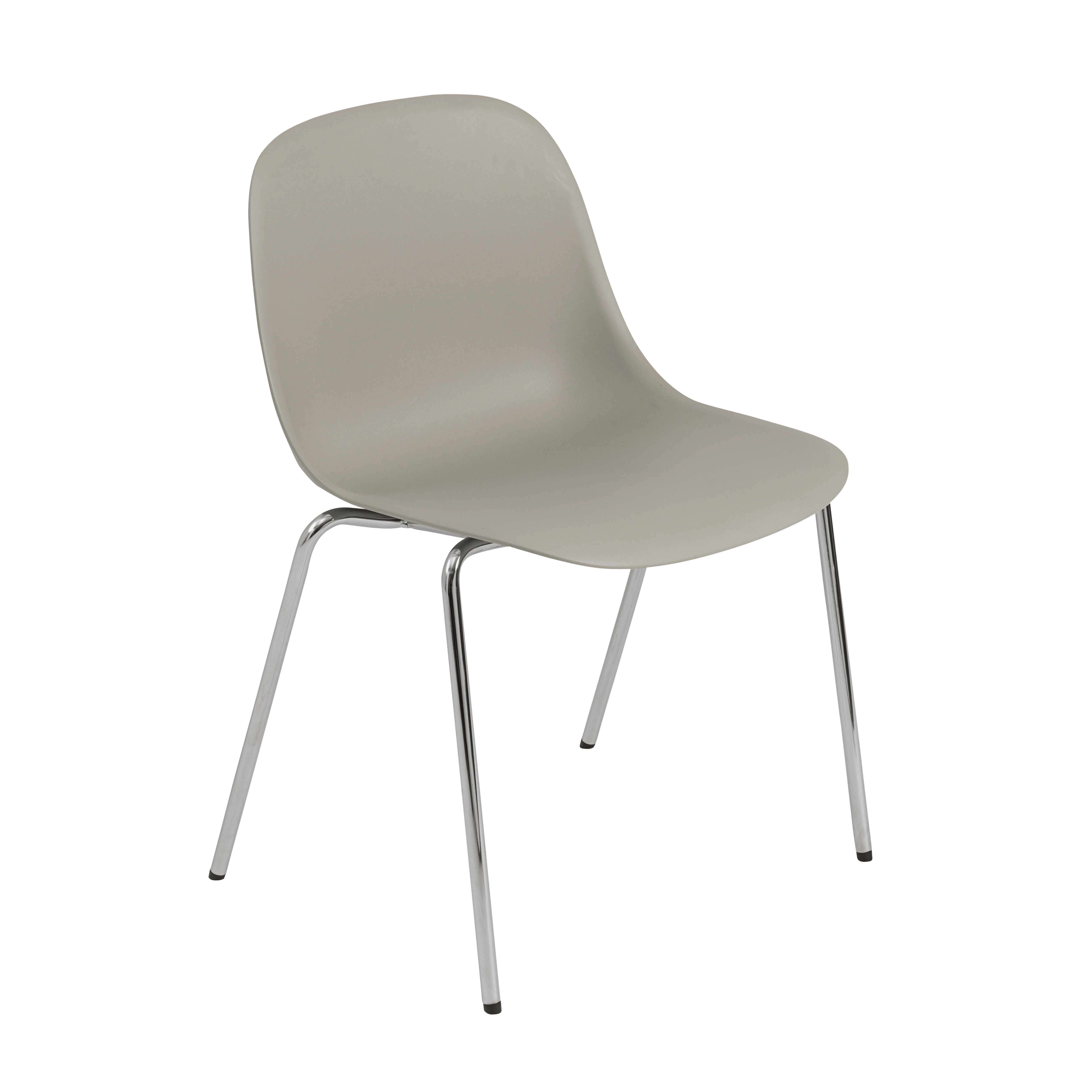 FIBER Chair in Gray with Steel Base