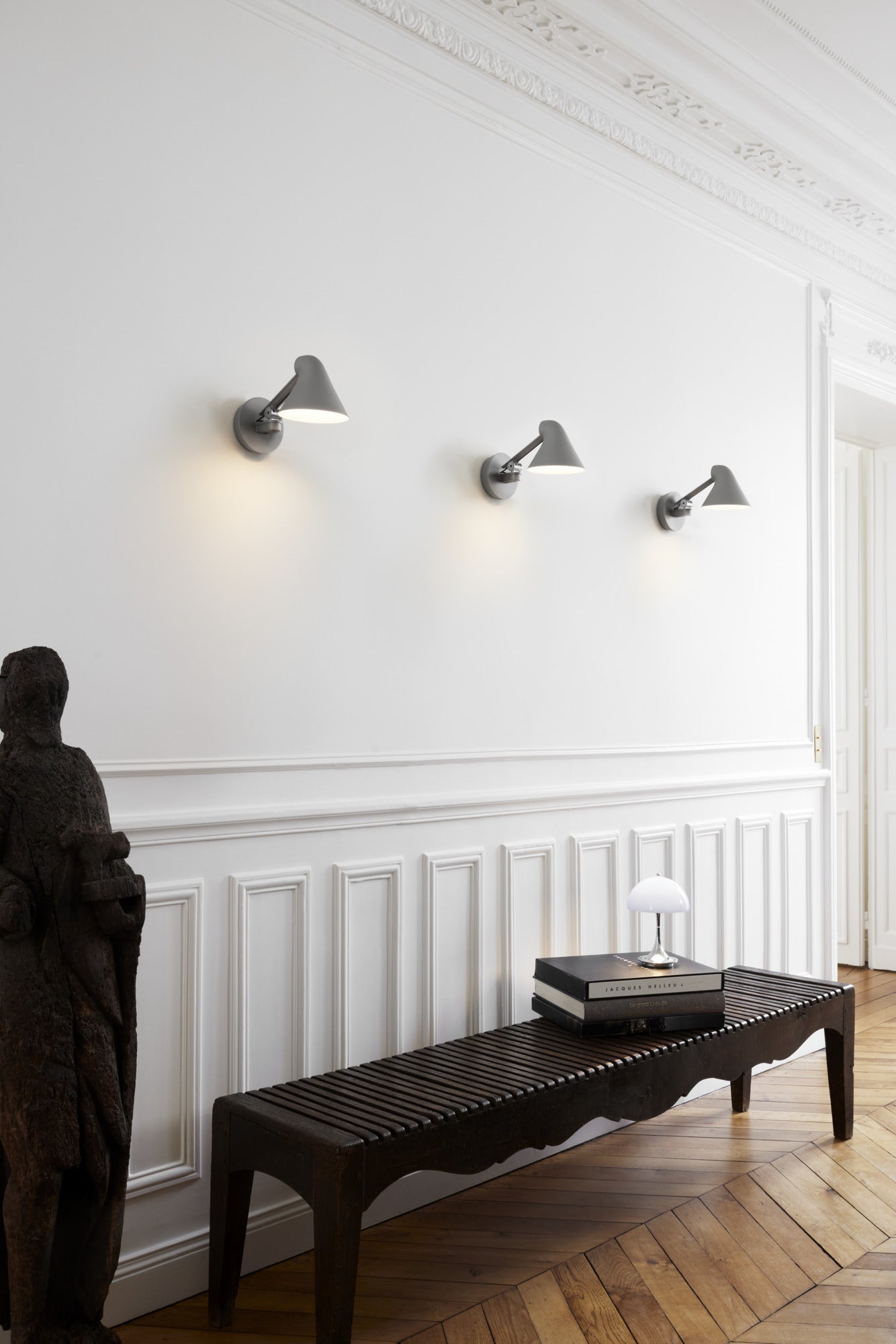 Adjustable wall lamp with arm NJP white