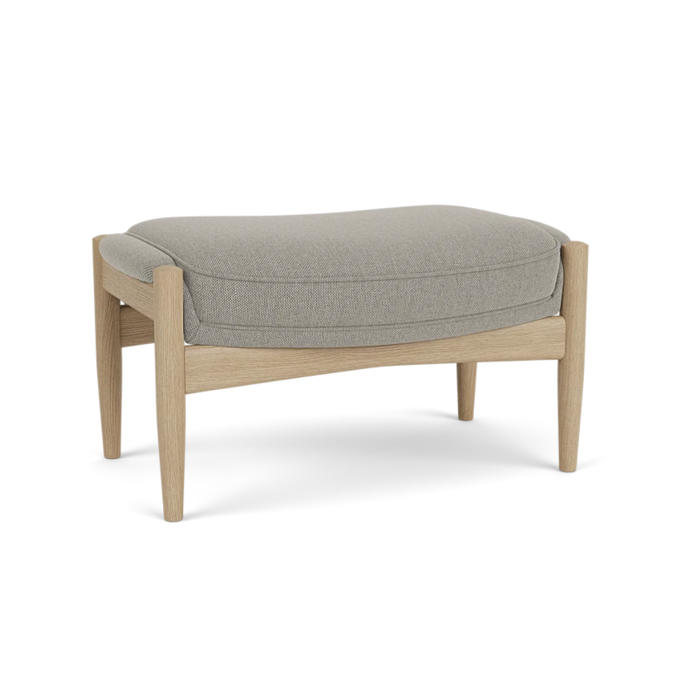 Podnožník THE SEAL šedý s dubovou základňou