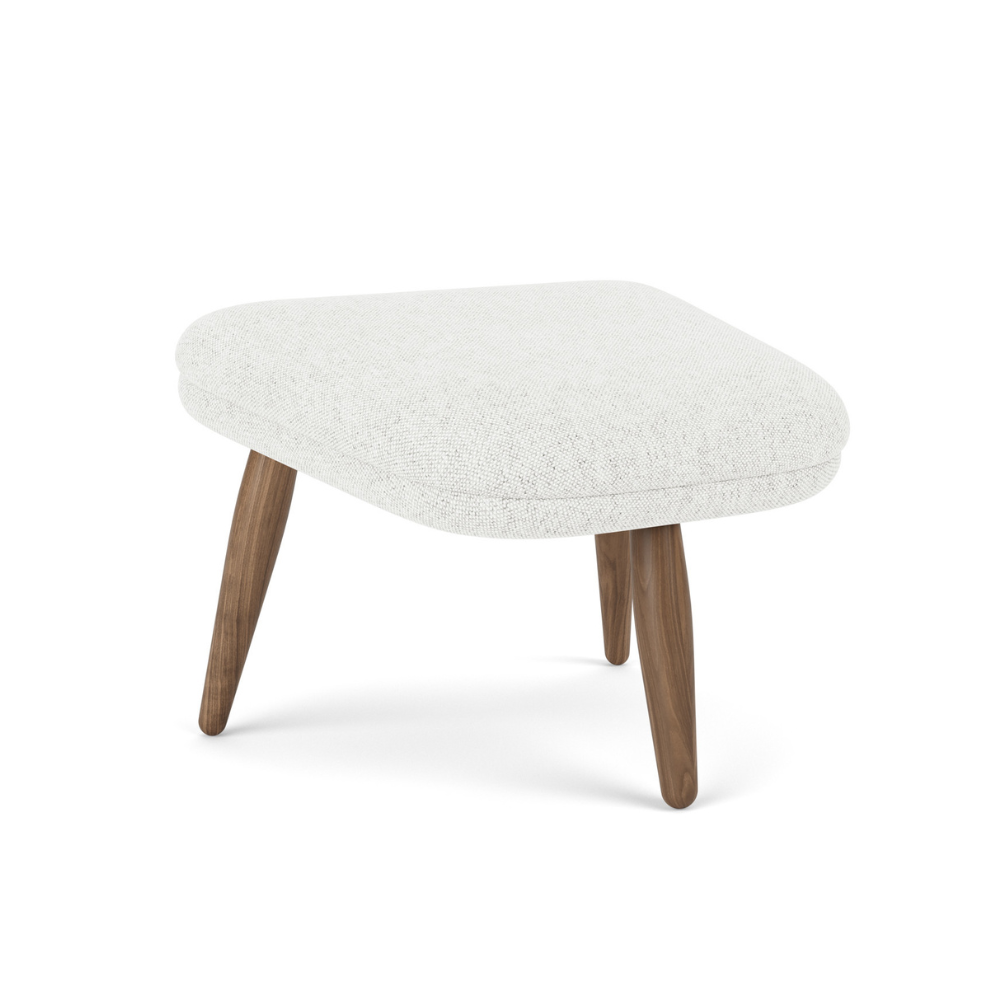 ODA light gray footrest with walnut base