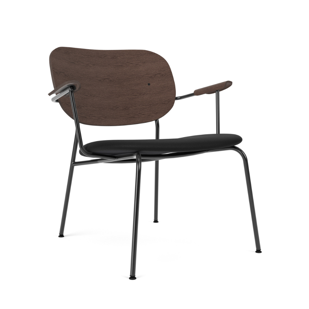 Black CO Armchair with Dark Oak Backrest