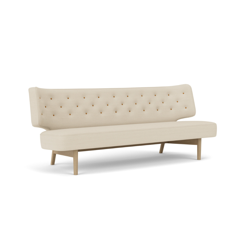 2-seater Sofa RADIOHUS beige with oak base