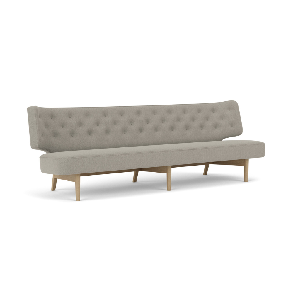 Sofa 3-osobová RADIOHUS šedá s dubovým podstavcom