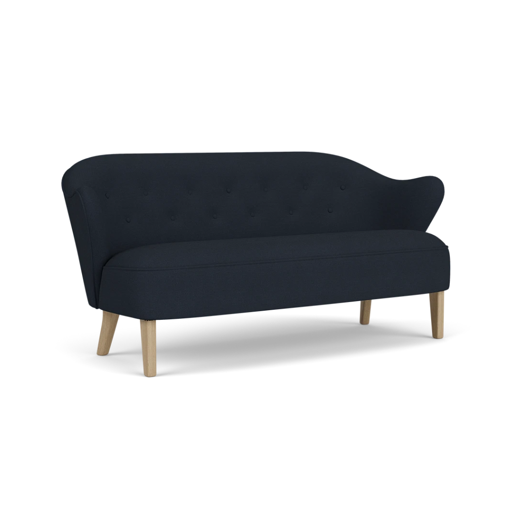 Sofa INGEBORG granátová s dubovým podstavcom