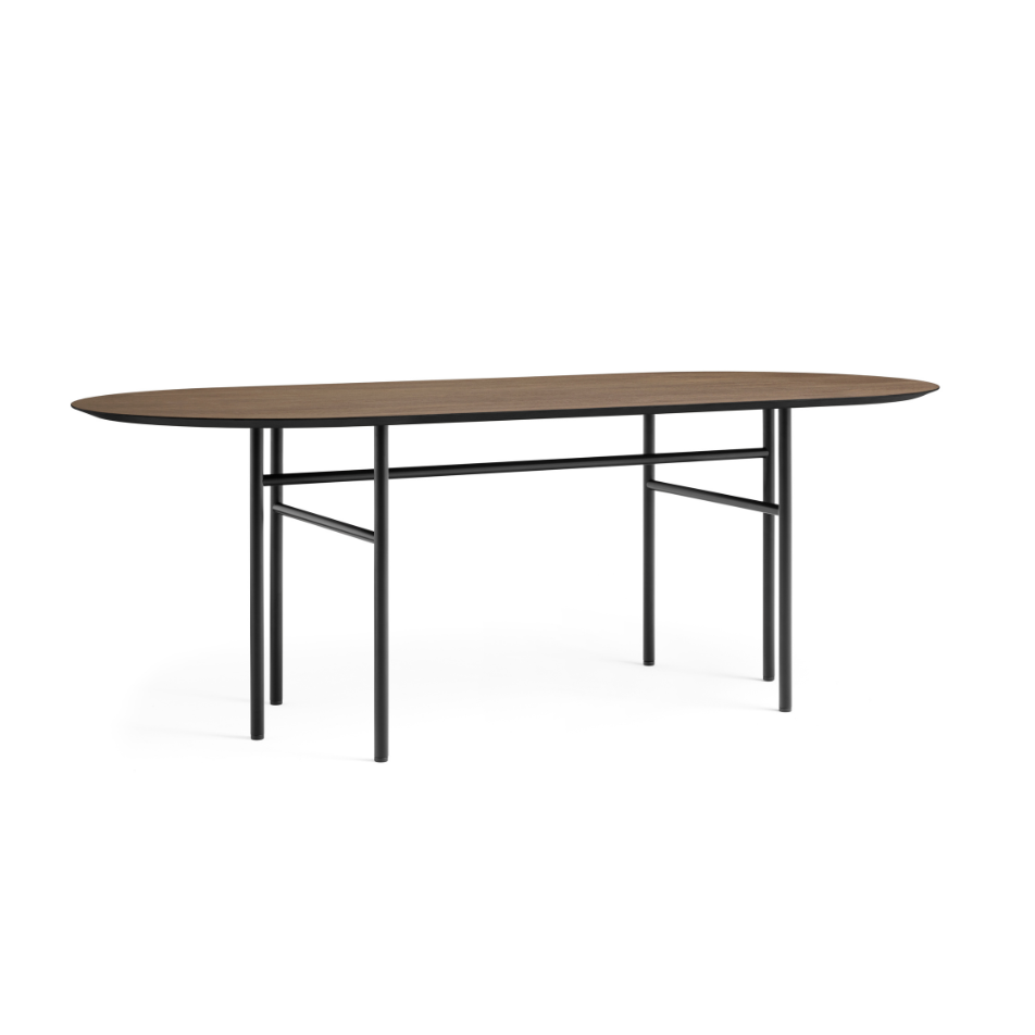 SNAREGADE dark oak veneer oval table