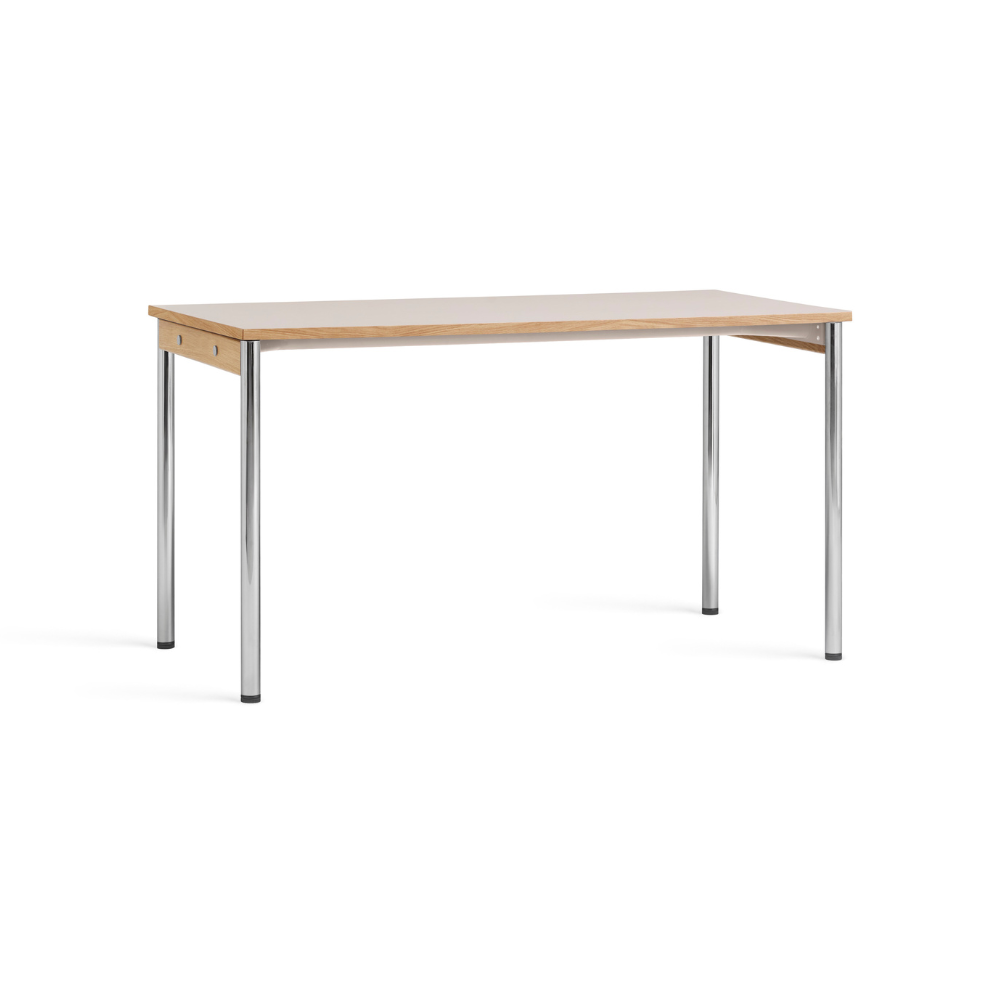 Stôl CO krémový laminát s chrómovanou základňou