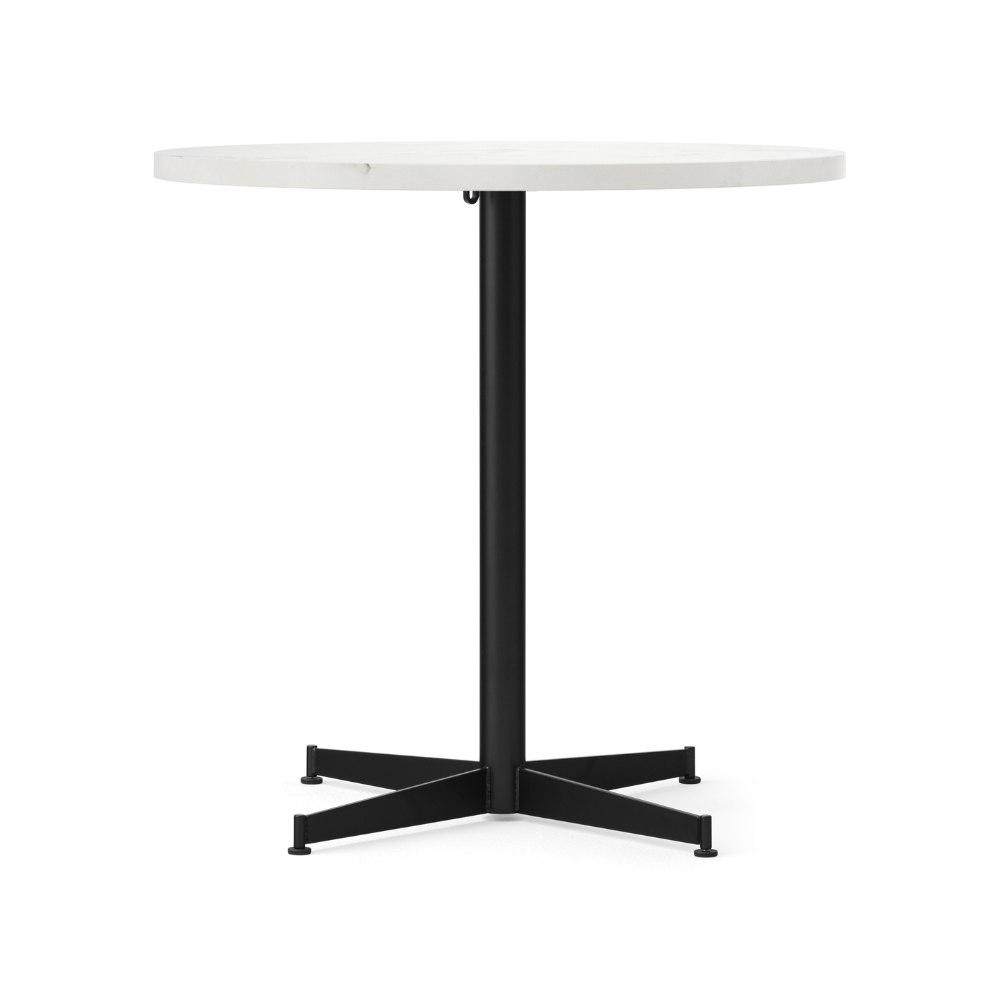NOOK round café table white marble with black base