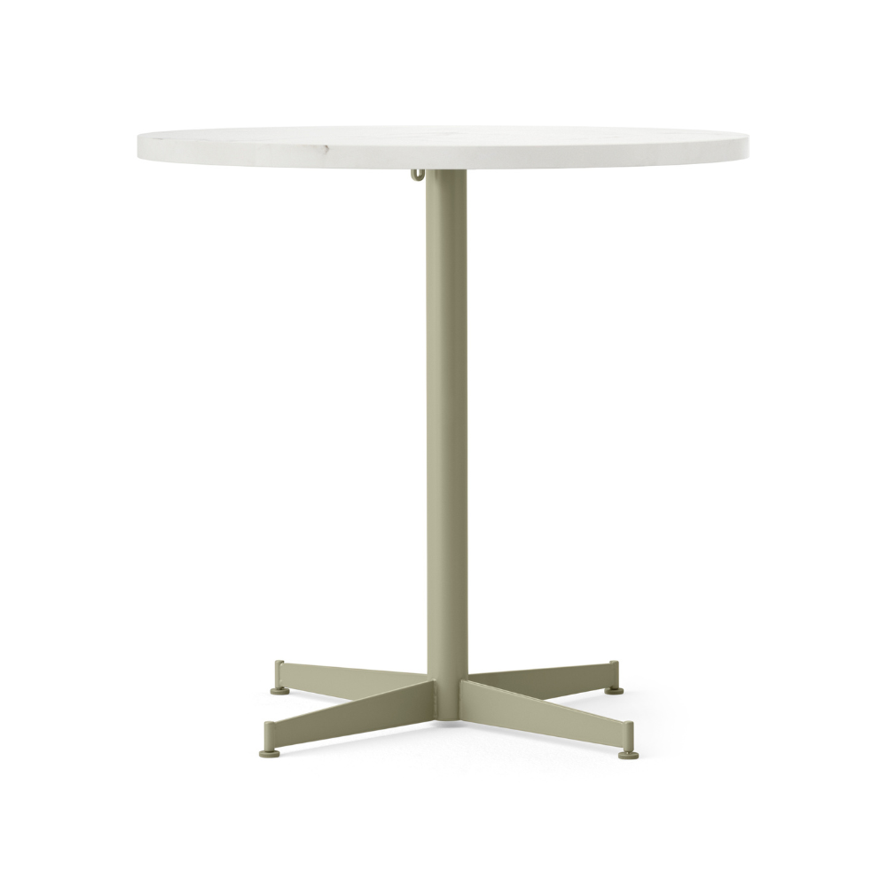 NOOK round café table white marble with olive base