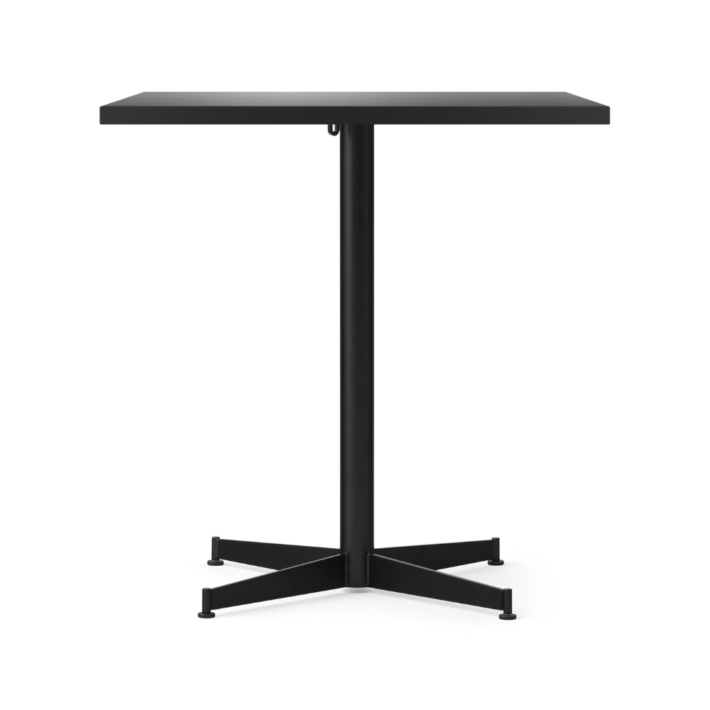 NOOK black café table with oak veneer and black base