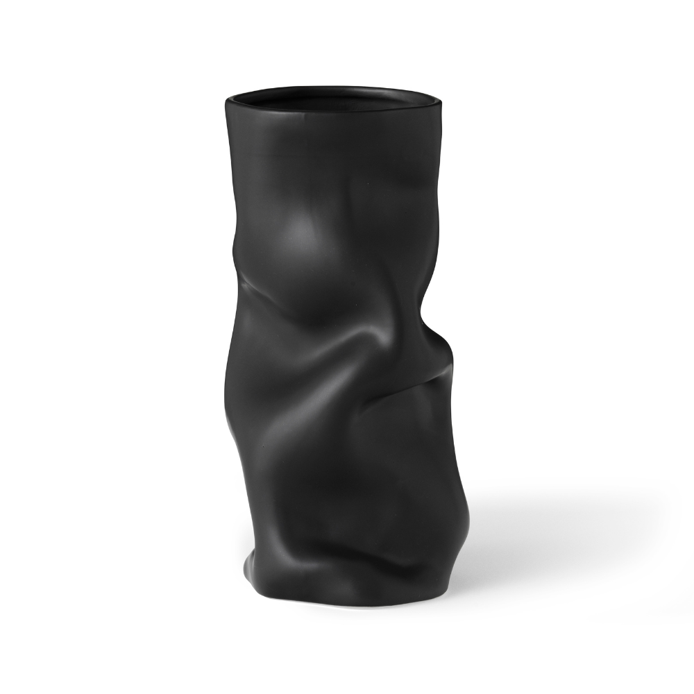 Váza COLLAPSE čierna keramika