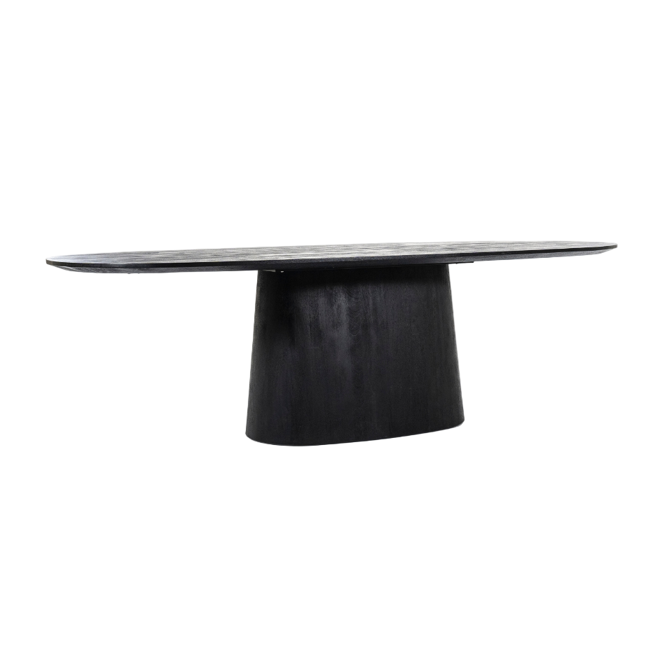 ARON Oval Table Black Mango Wood