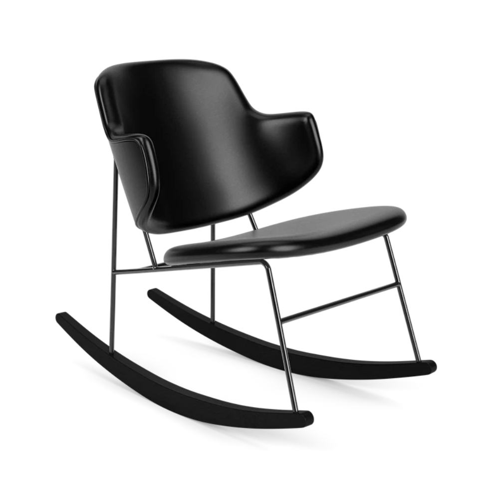 PENGUIN rocking chair black leather