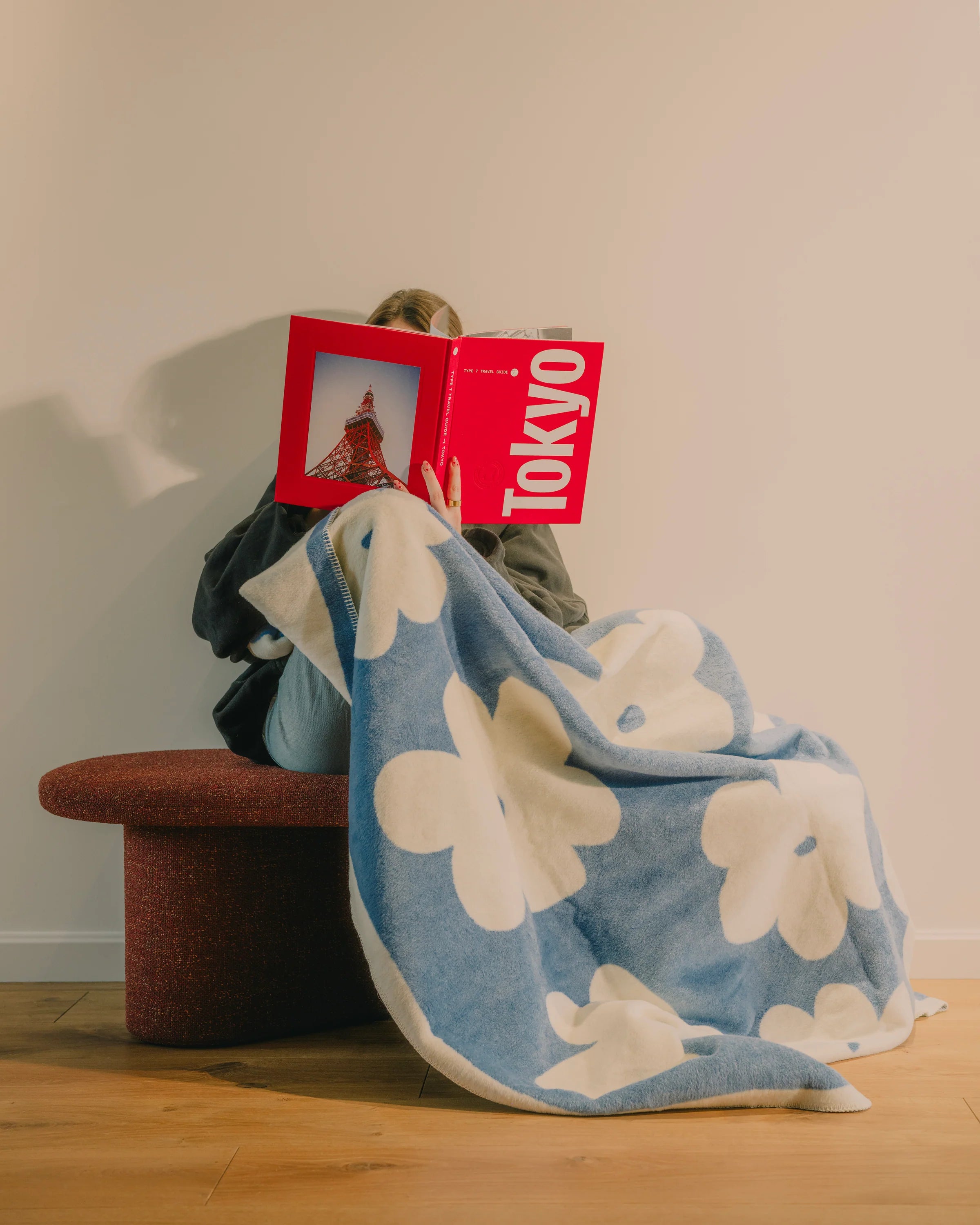 Koc FLO modrá obloha a ecru