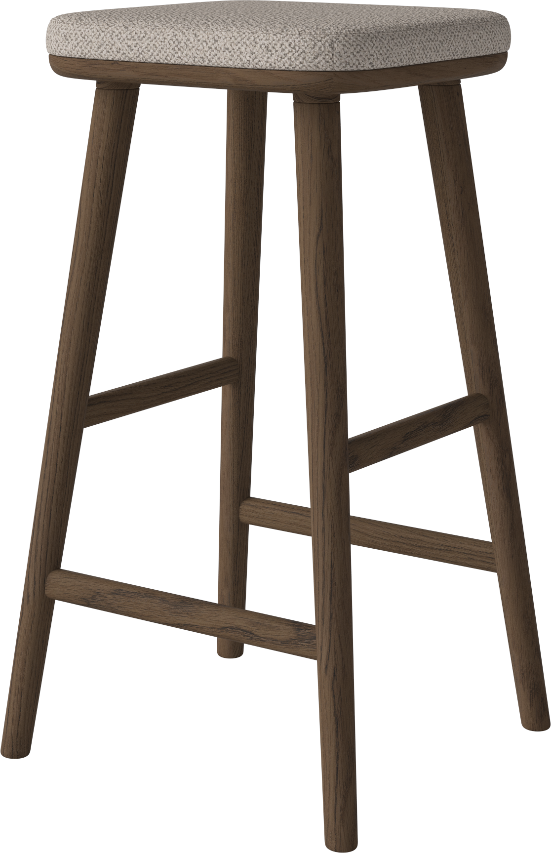 Hoker čalúnený FLOR s podstavcom z tmavého dubového dreva