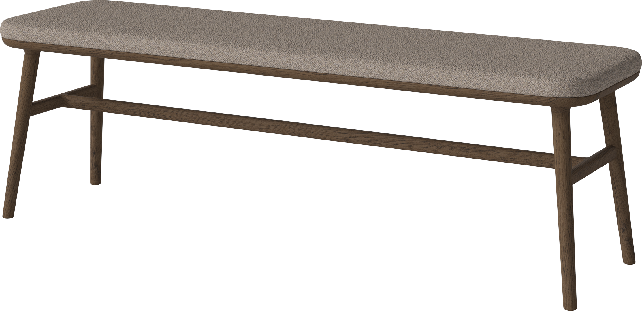 Čalúnená lavička FLOR s podstavcom z tmavého dubového dreva