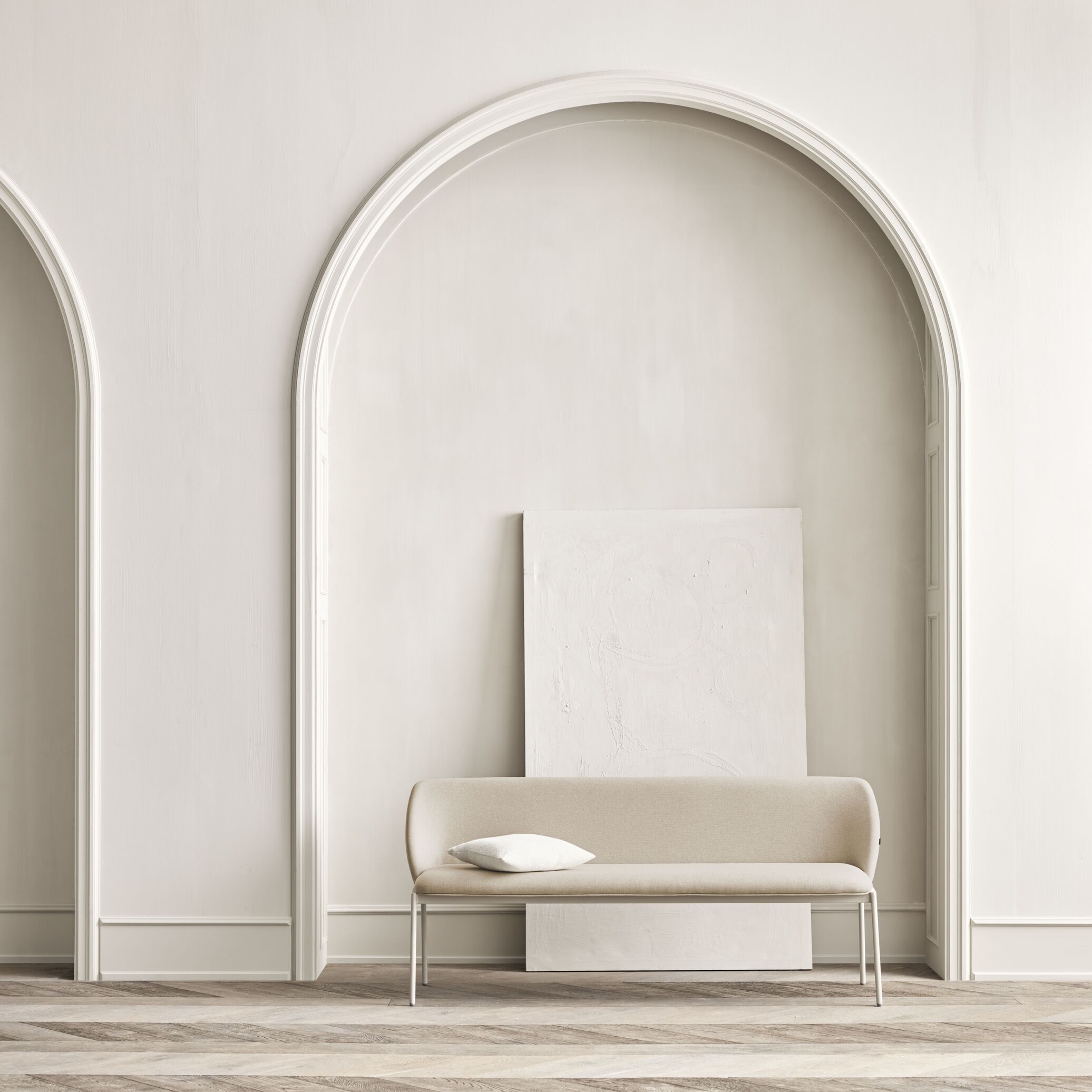 Pohovka 3-miestna čalúnená FRANK čierna s oceľovým podstavcom