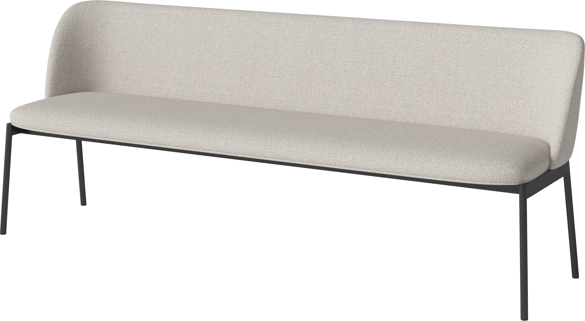 Pohovka 3-miestna čalúnená FRANK čierna s oceľovým podstavcom