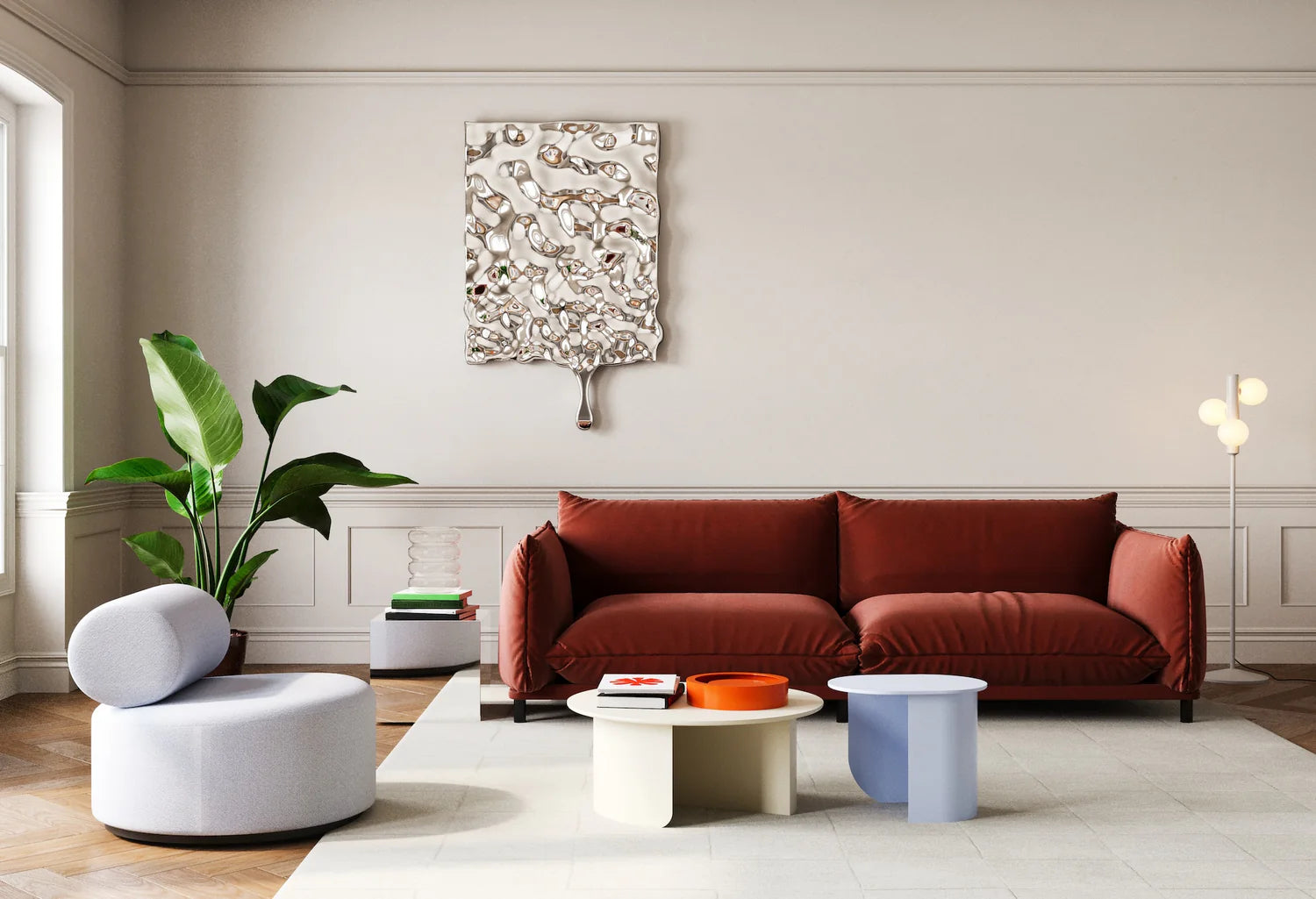 Kávový stolík PLATEAU lososový