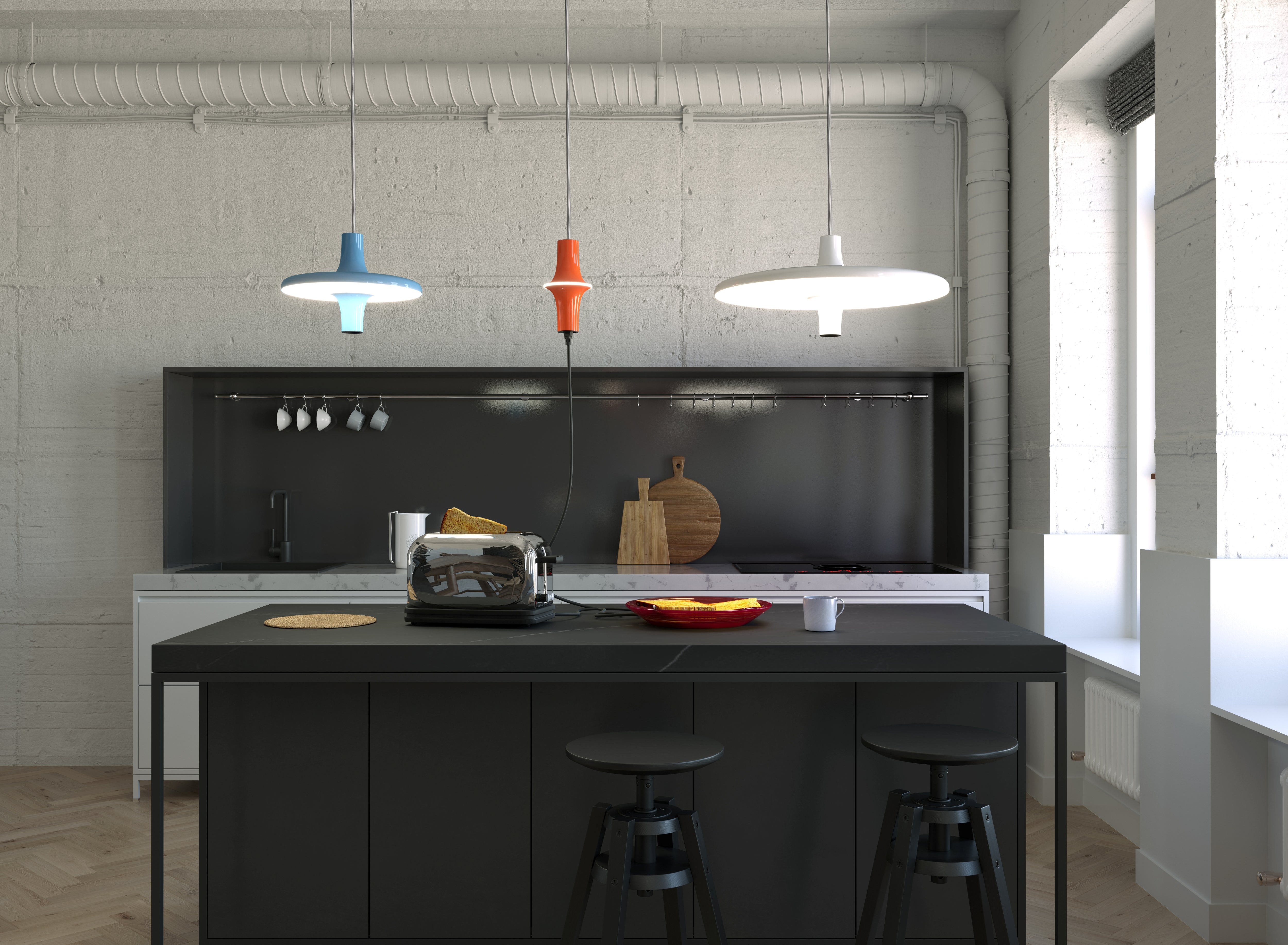 AVRO Black Rectangular Pendant Lamp