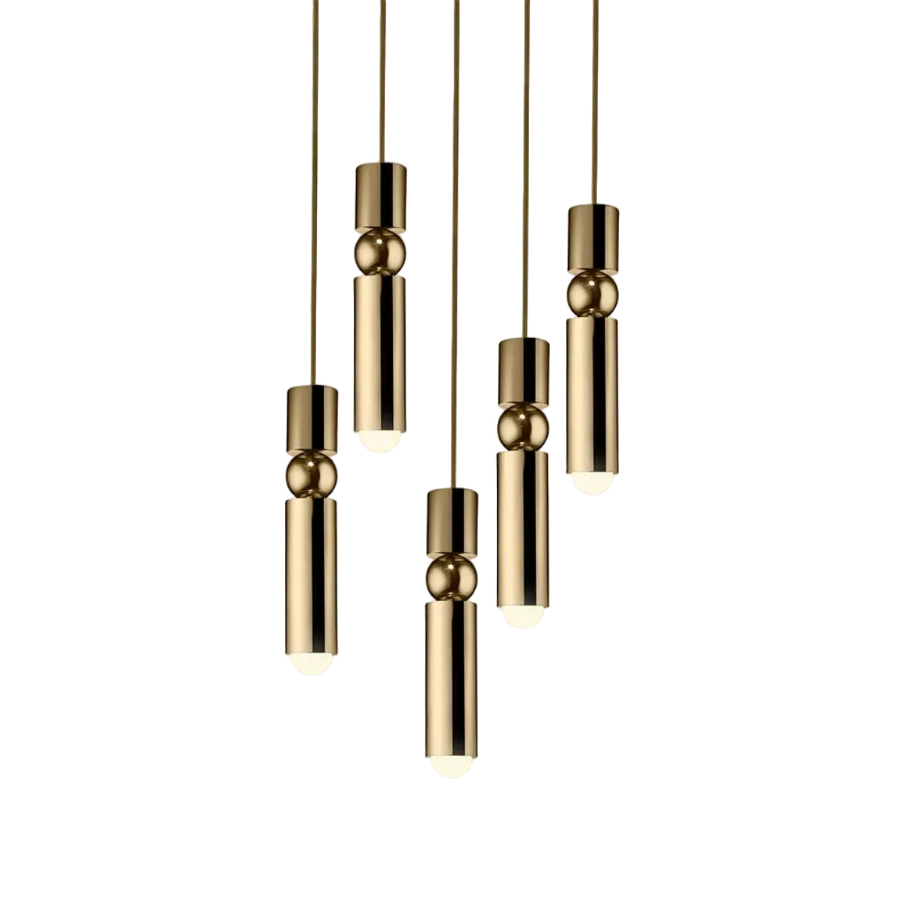Závesná lampa 5-bodová FULCRUM mosadzná