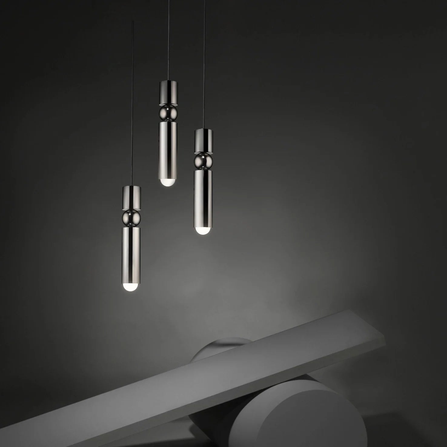 Lusterko FULCRUM matná čierna lampa