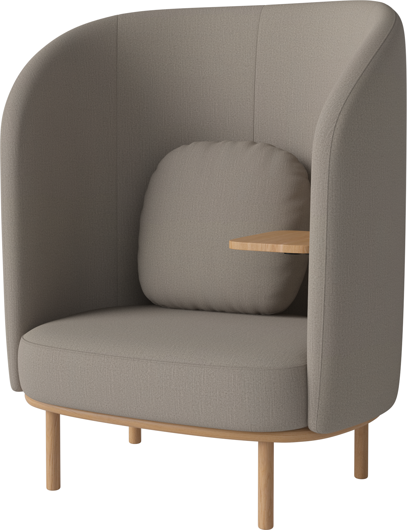 Fotel so stolíkom FUUGA NESTING, základňa z dubového dreva