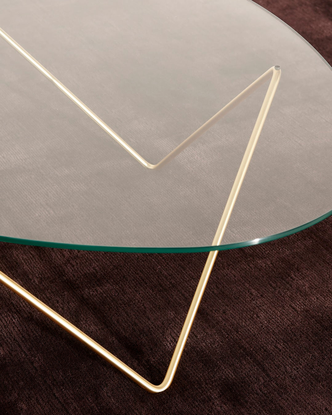 PEDRERA coffee table glass with brass base