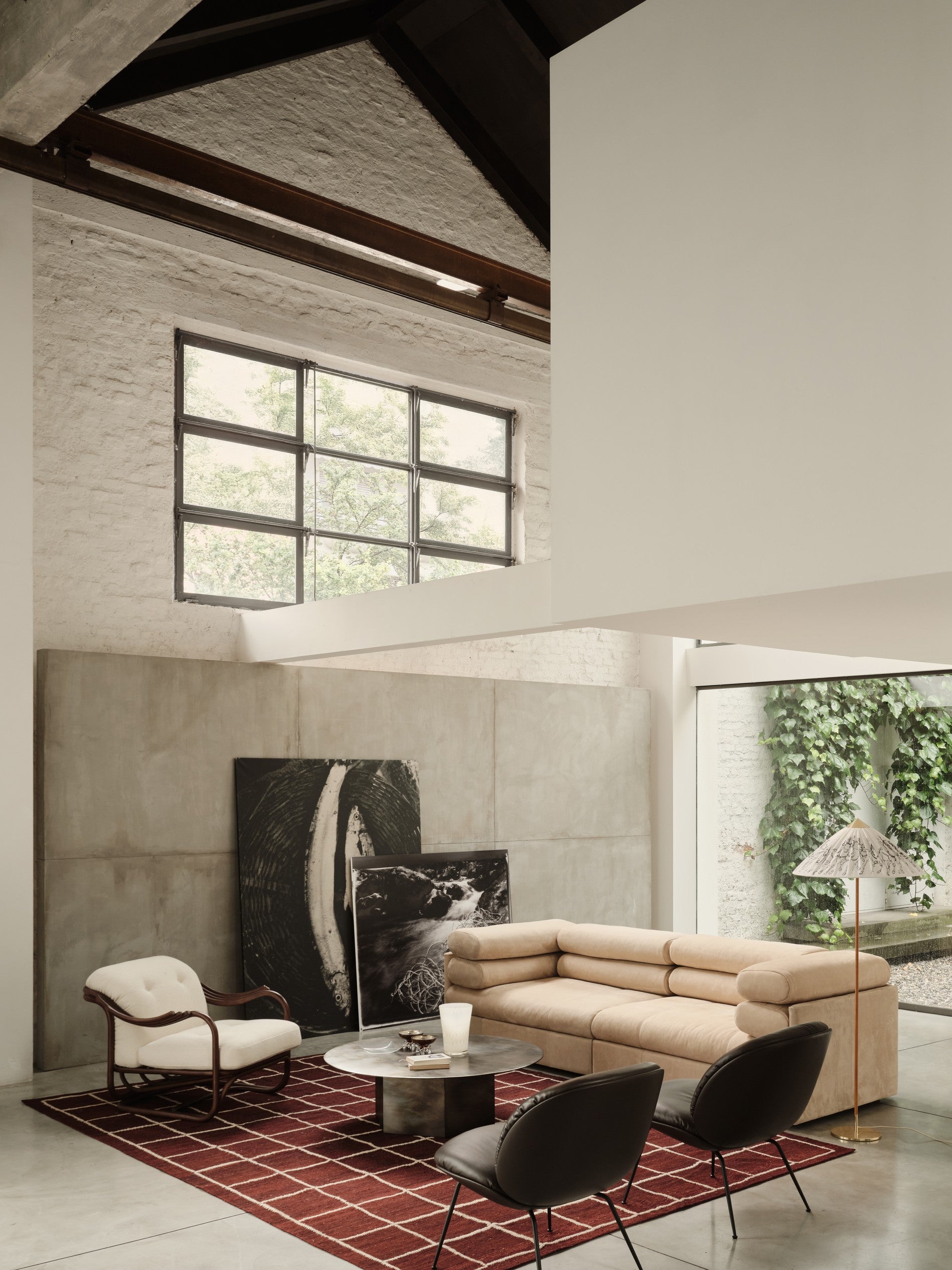 Kávový stolík EPIC červený travertín