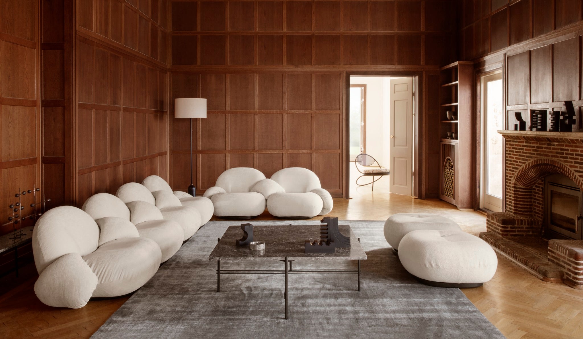 Stojaca lampa GRAVITY šedý mramor