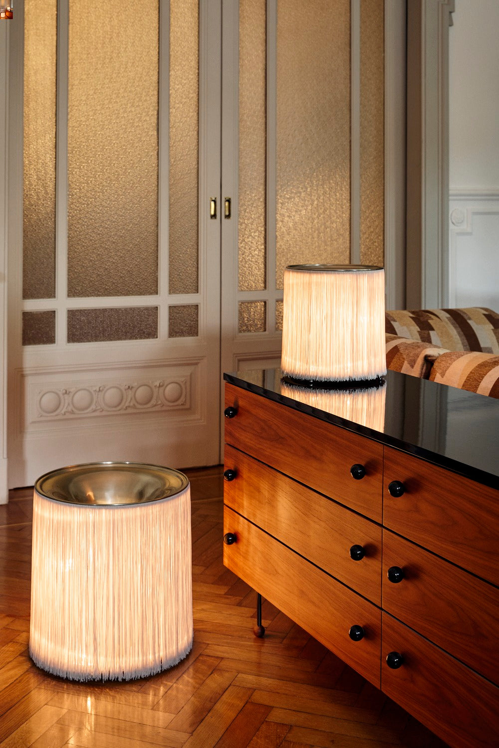 Floor lamp MODEL 597 polished aluminum