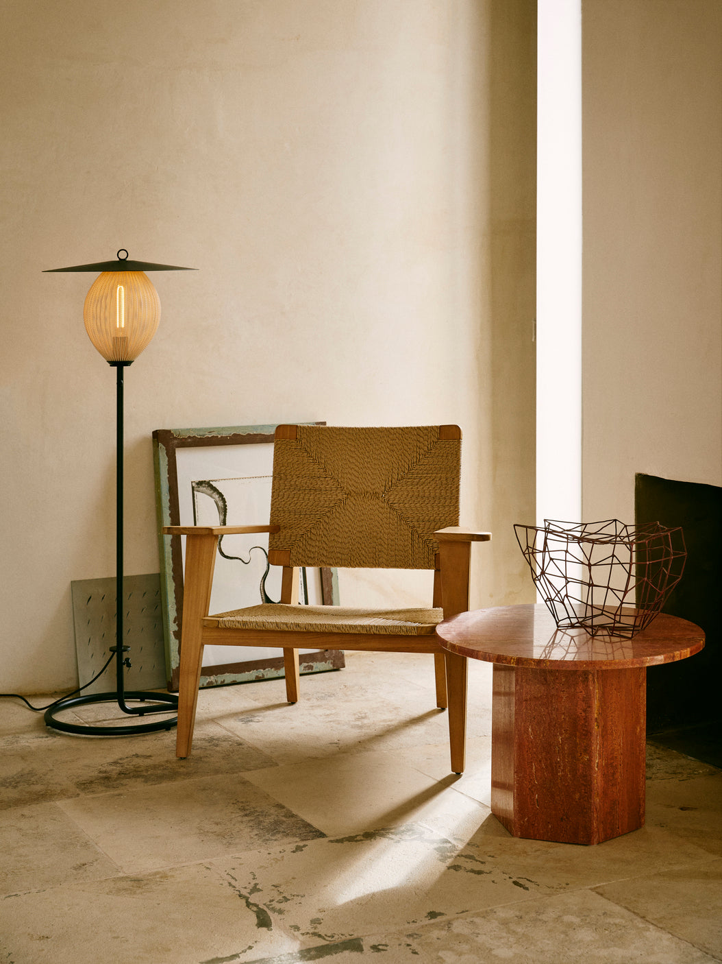 Záhradná podlahová lampa SATELLITE horčicová