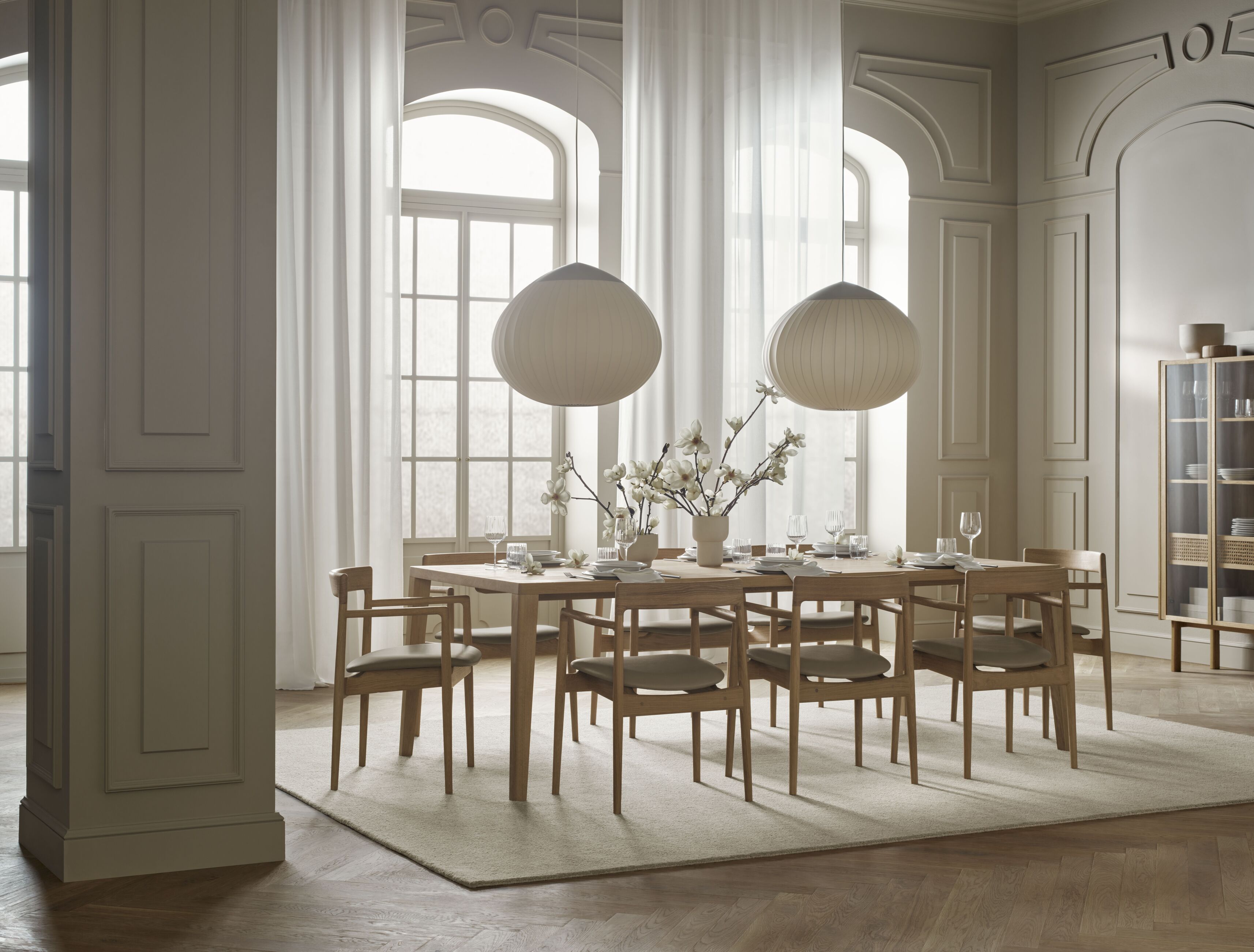 Stolička CALMA bielené dubové drevo