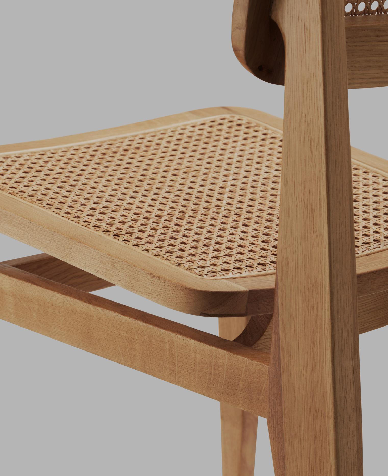 C-CHAIR oak wood chair with weaving