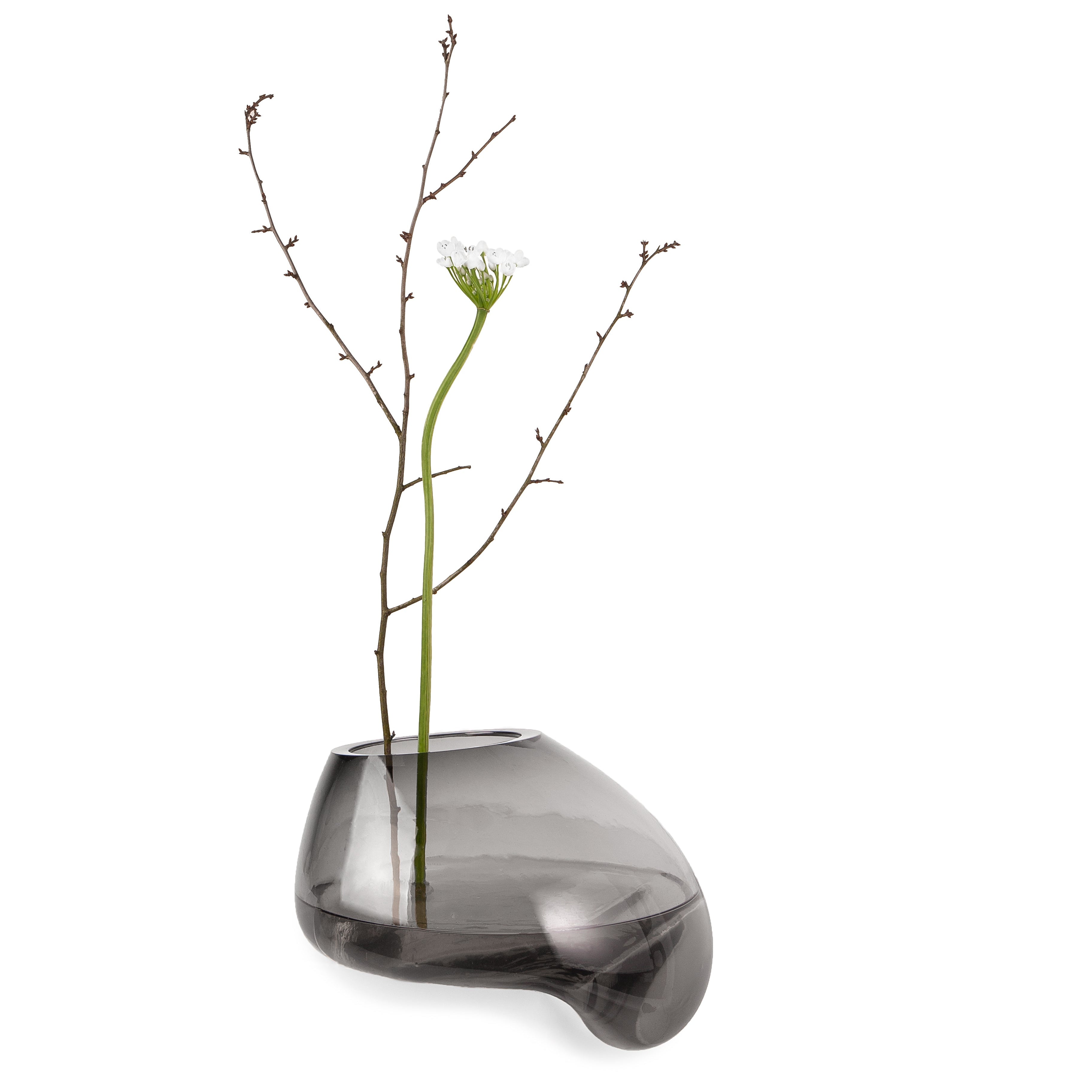 GUTTA Vase gray glass