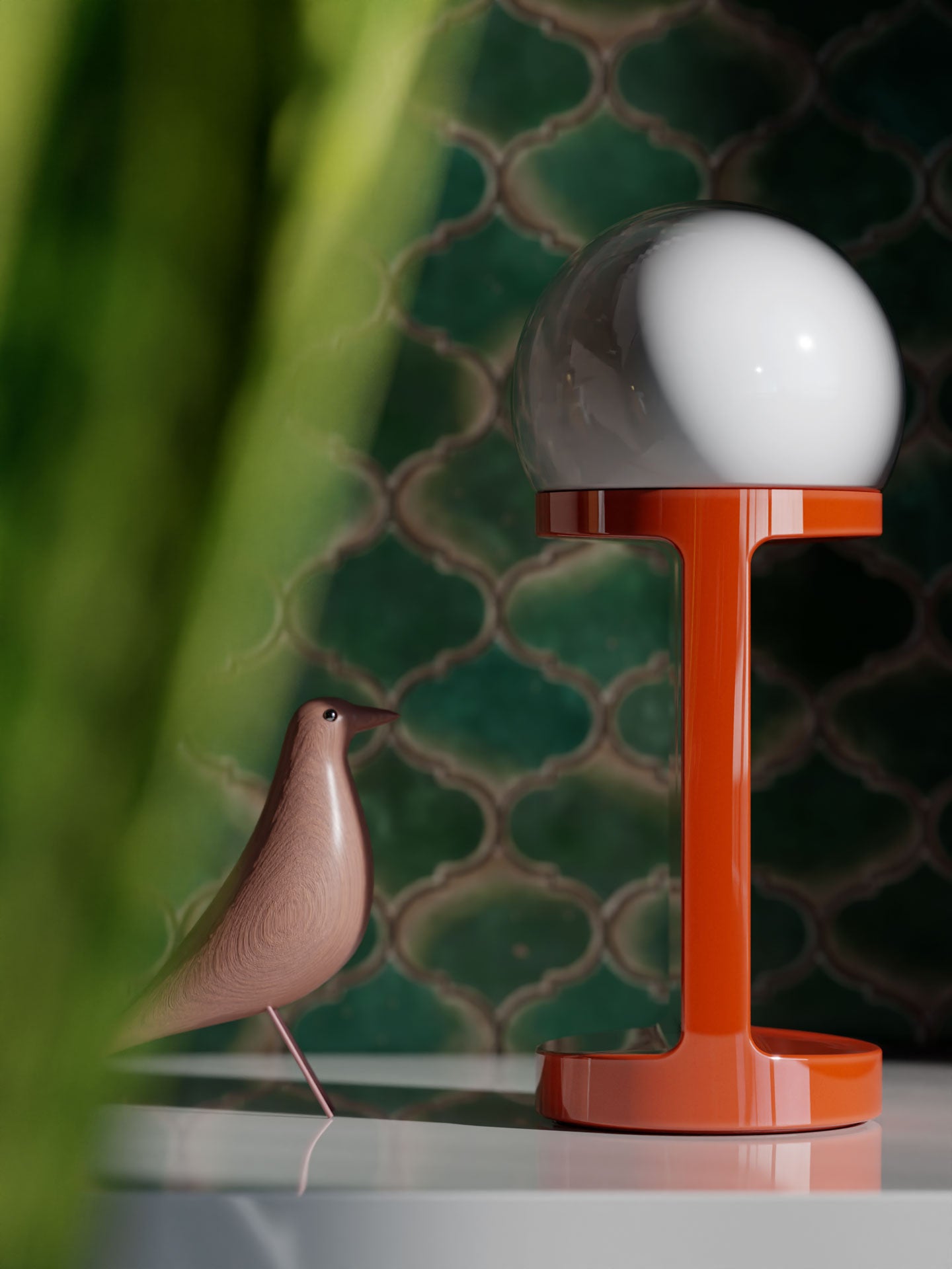 HABEA ceramic table lamp orange