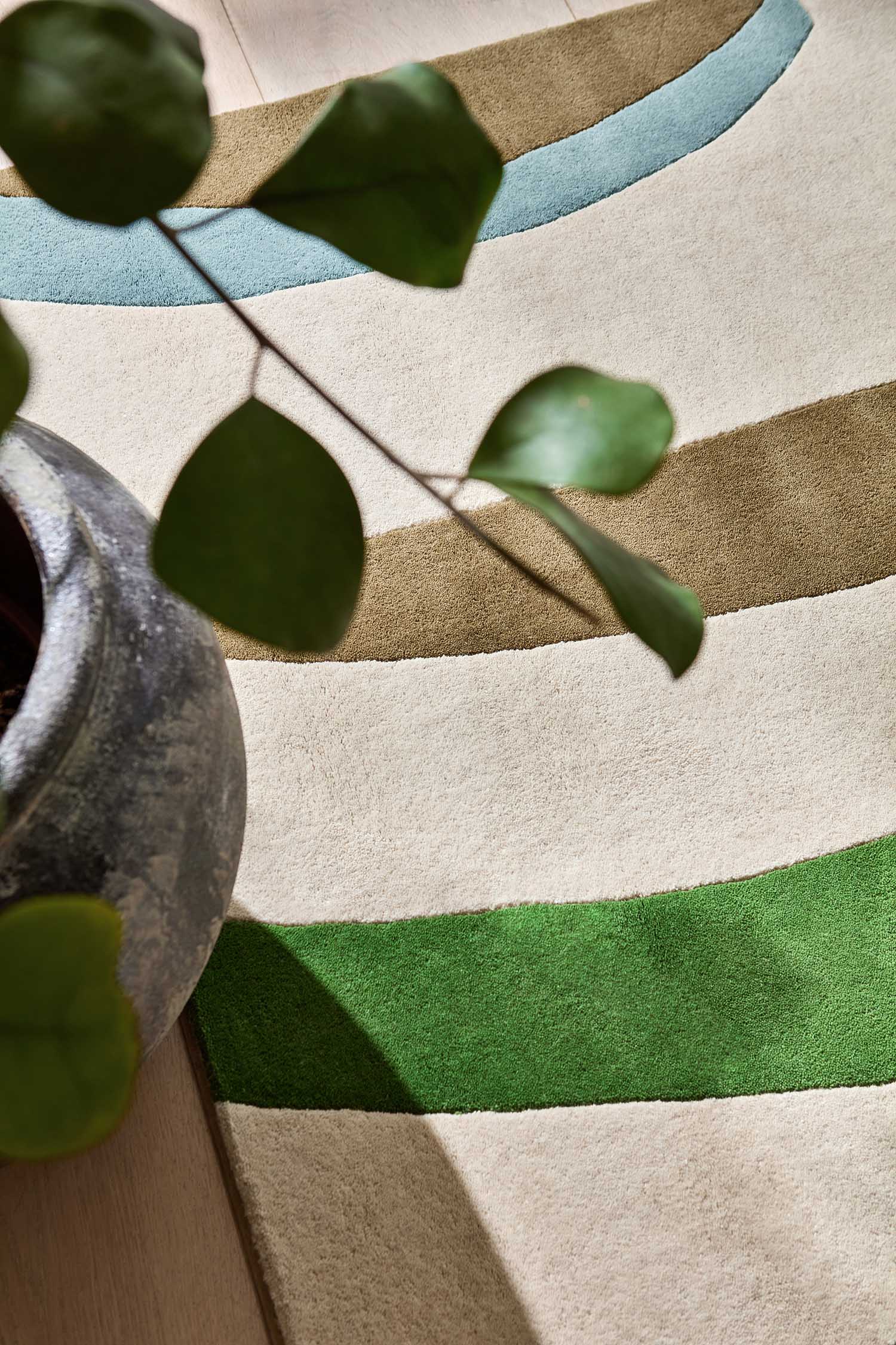 Koberec TORILLO EMERALD MODRÝ béžovo-zelený