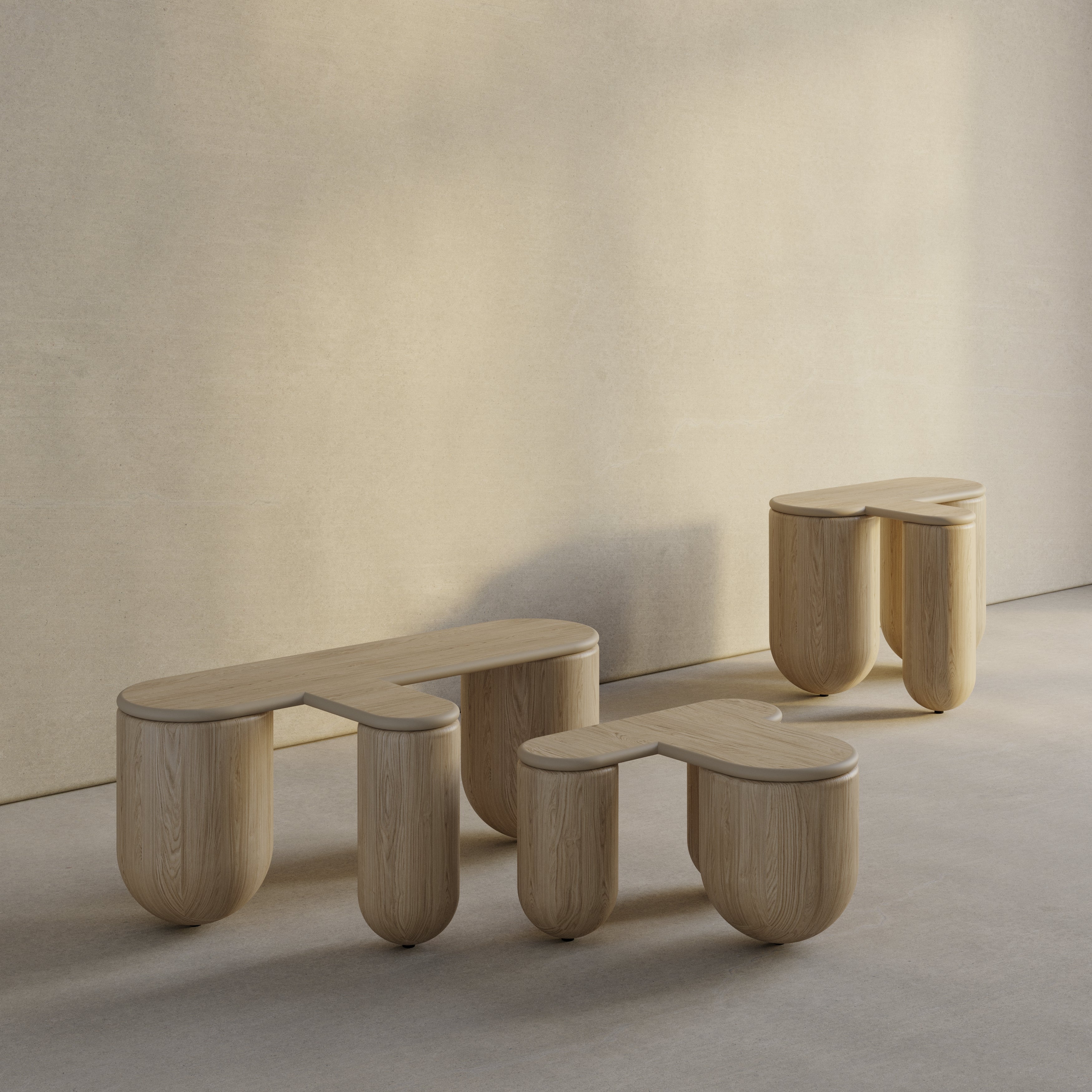 Kávový stolík HELLO 3 jaseňové drevo