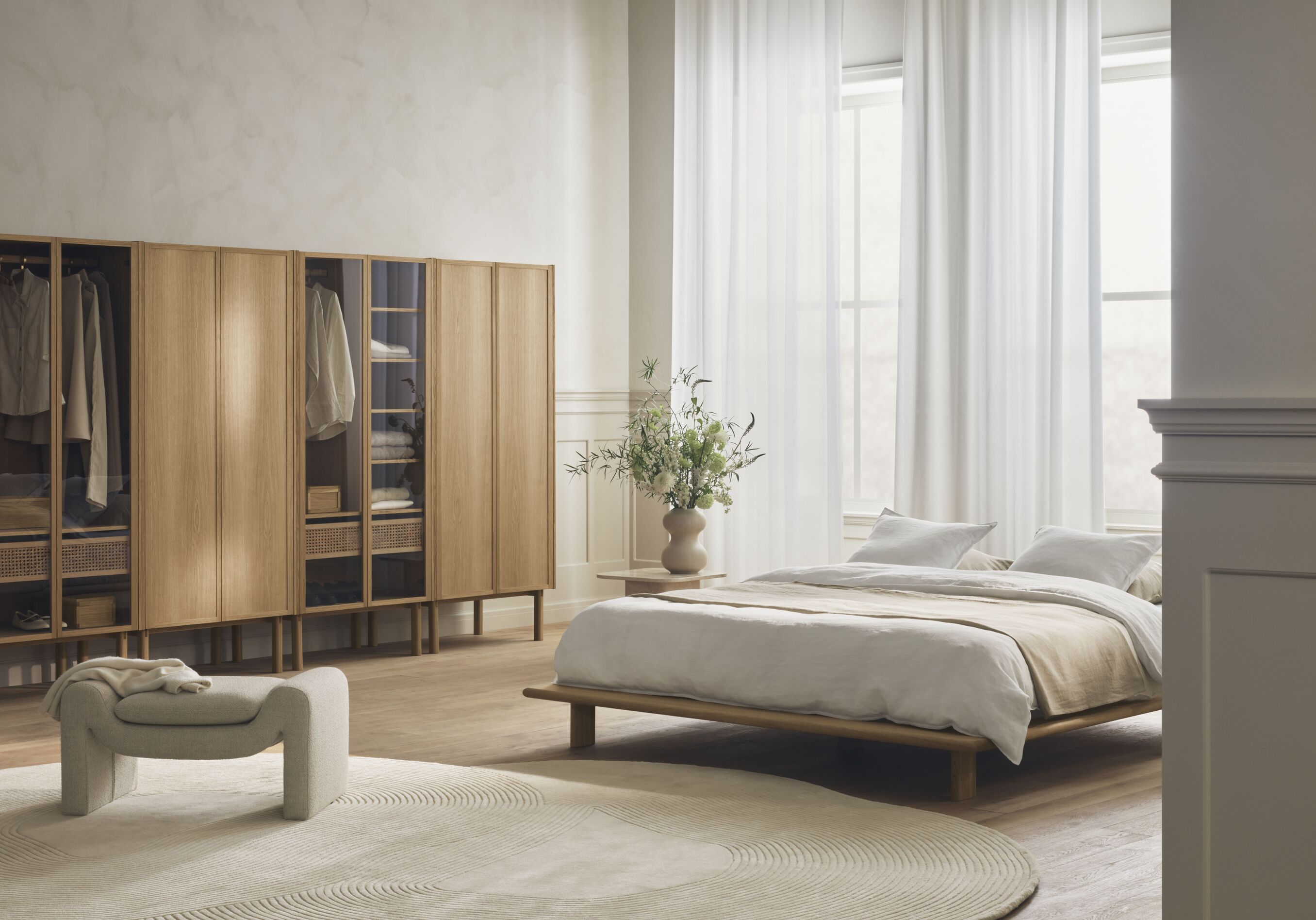 Skriňa CANA bielené dubové drevo