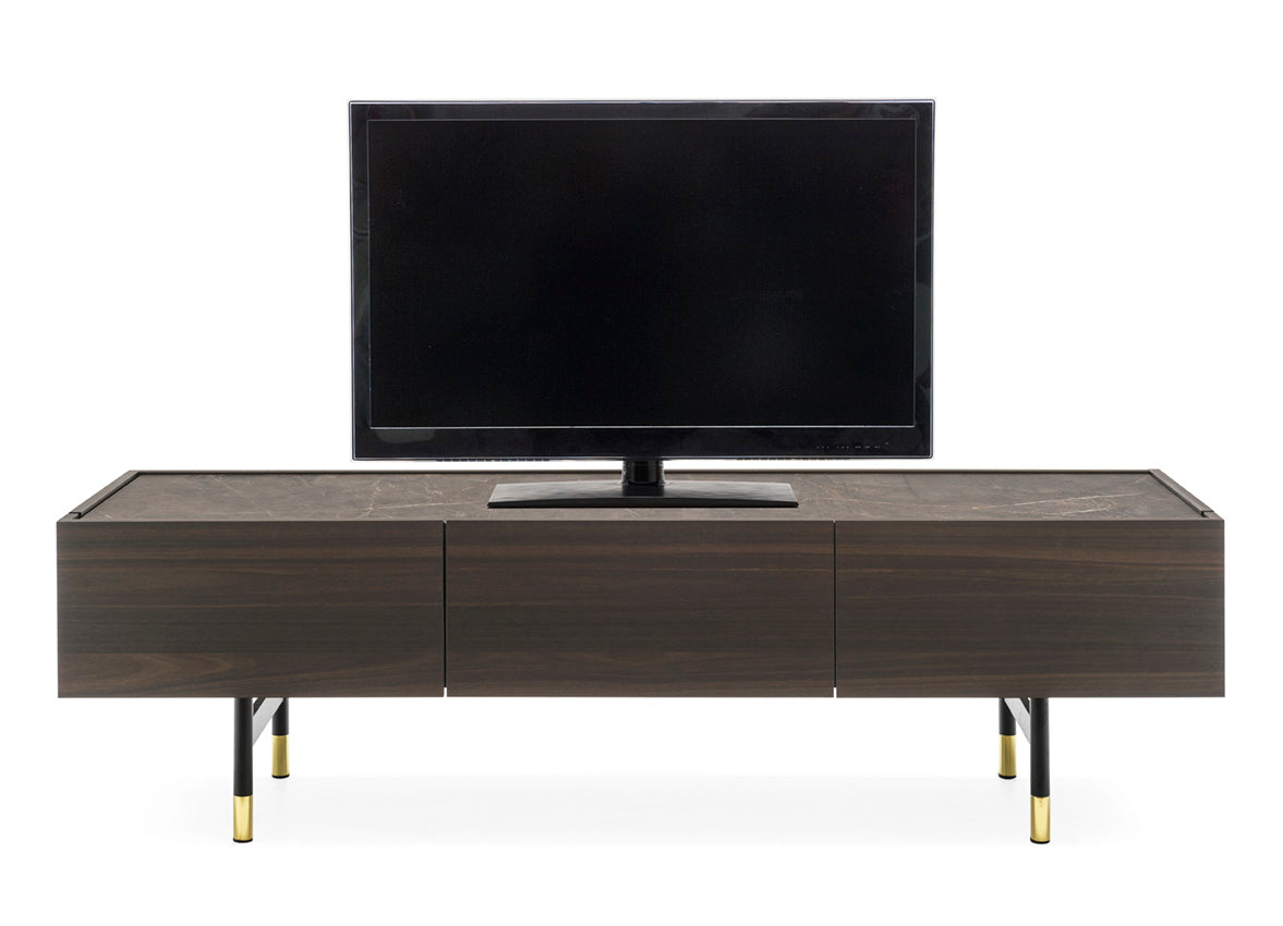 HORIZON TV Cabinet dark wood with brown top