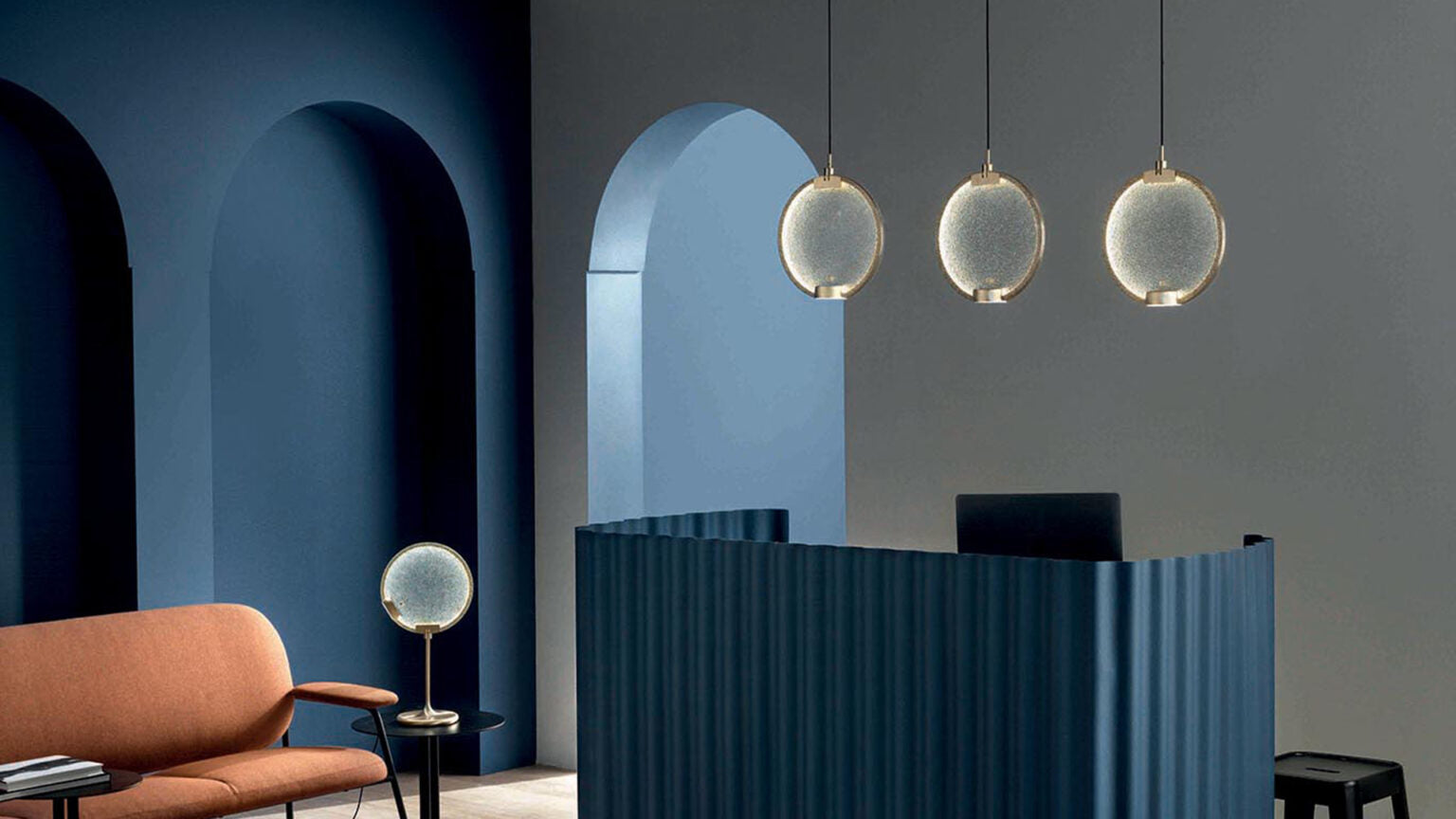 Závesná lampa HORO S1 brúsený mosadz