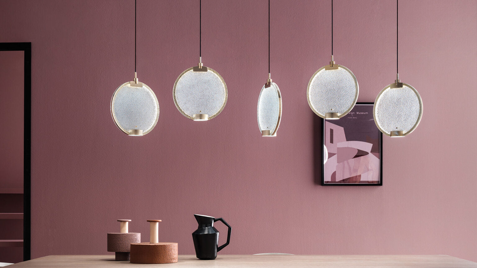 Závesná lampa HORO S1 brúsený mosadz