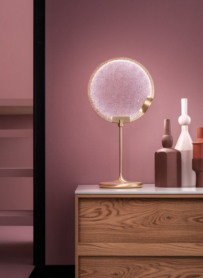 Stolná lampa HORO TL brúsený mosadz