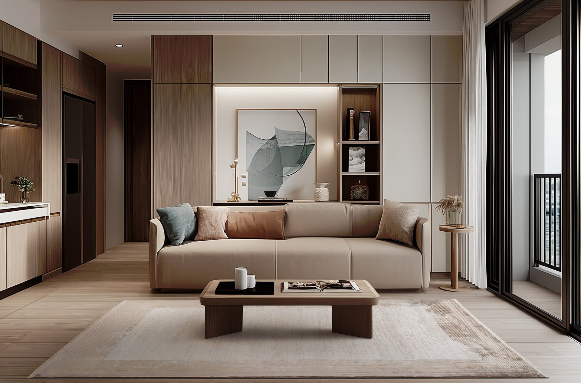 Koberec BORDER béžový s hnedým