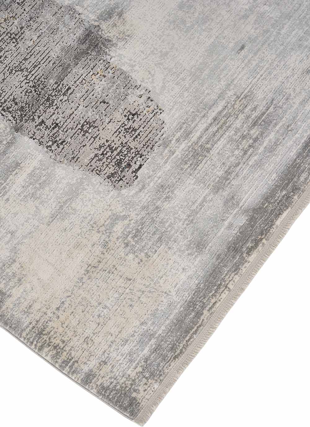 WATERCOLORS GREY rug in gray with brown