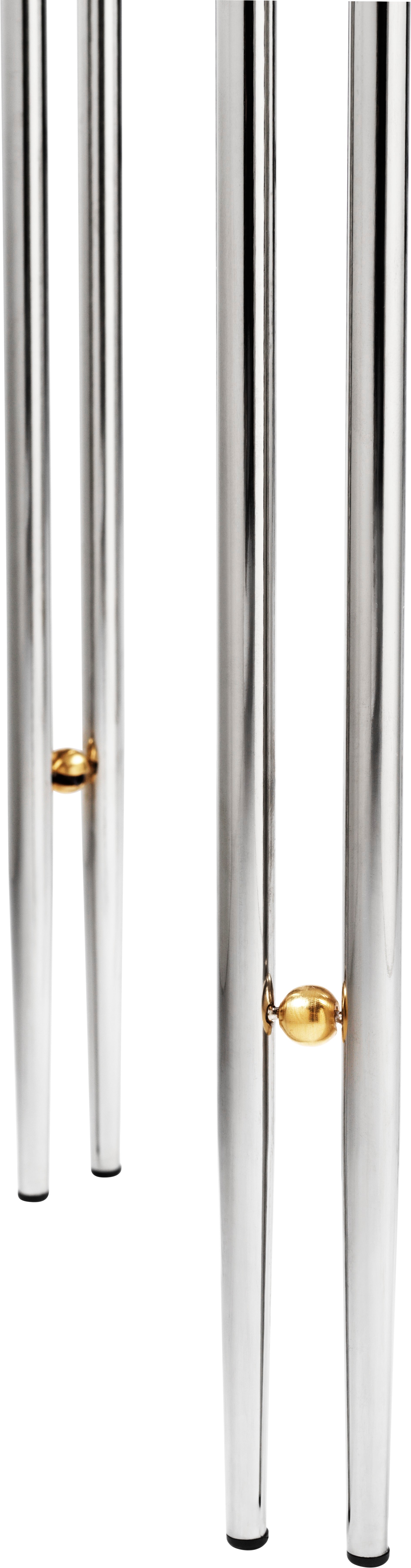 Kávový stolík IOI travertín s chrómovaným podstavcom