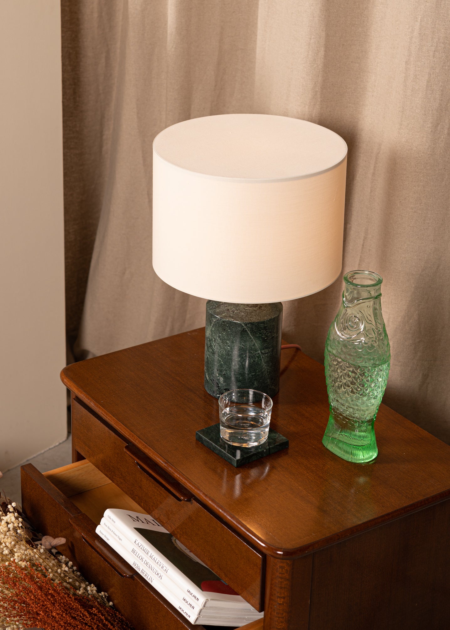 Table lamp JOSEF green marble