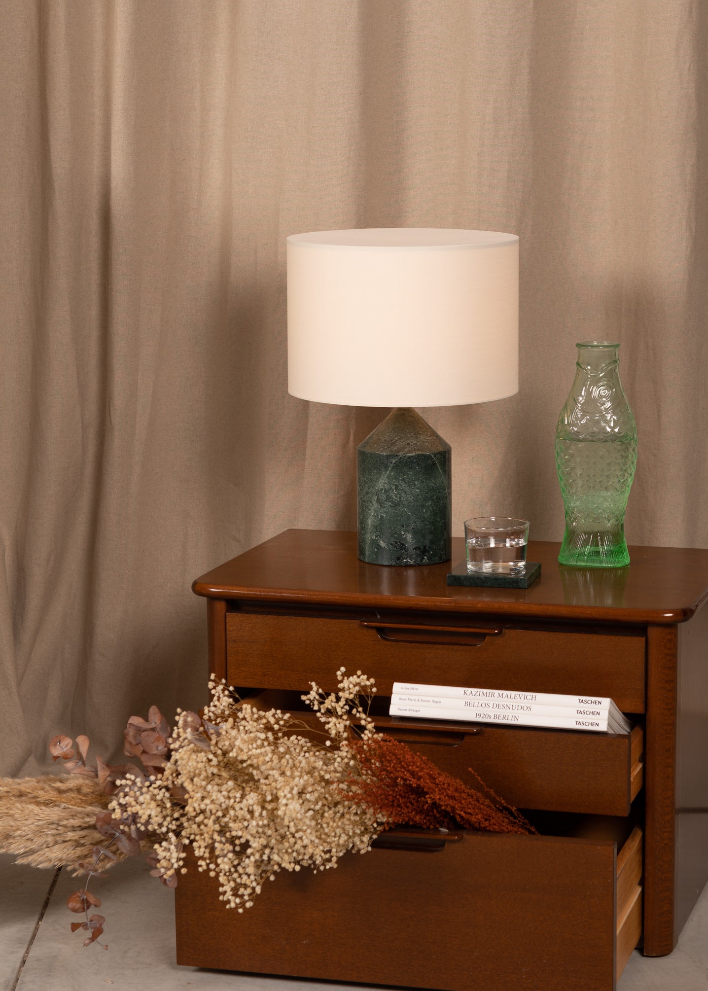 Table lamp JOSEF green marble