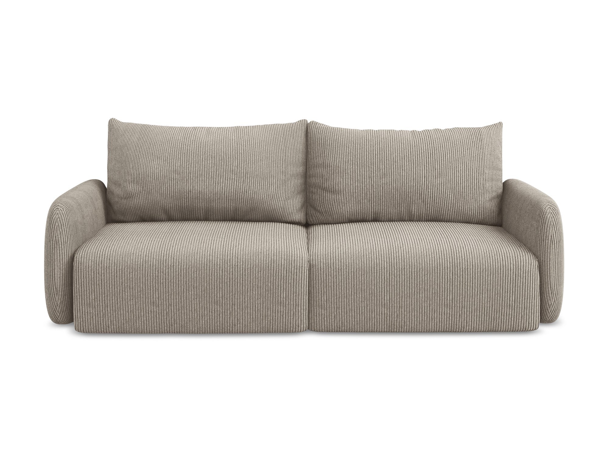 3-Seater Sofa with Sleeping Function KALENA Dark Beige Corduroy